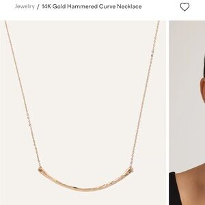 Quince 14k Solid Gold Hammered Curve Necklace